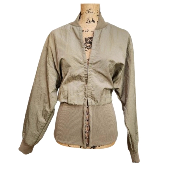 MABLE GAIA LONG SLEEVE TWO WAY JACKET,Olive, Womens Medium,(listing As) - Picture 6 of 14